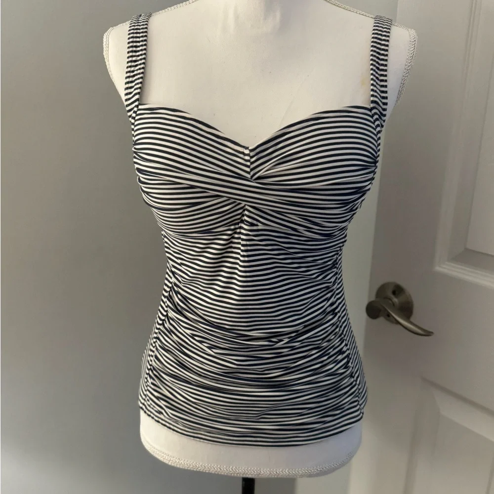 Bond-Eye Australia Striped Twist Tankini Swimsuit Swim Top. Size 8
